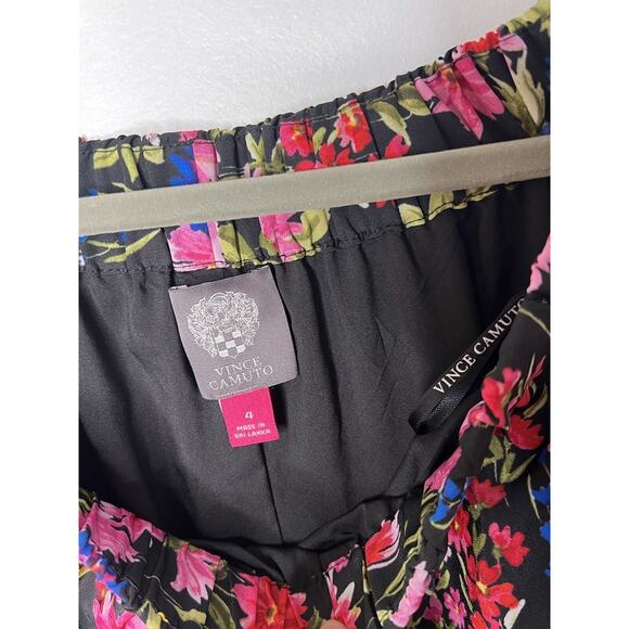 Off The Shoulder Floral short Mini Shift Dress Vince Camuto‎ Bows Romantic Sz 4 - Picture 6 of 10